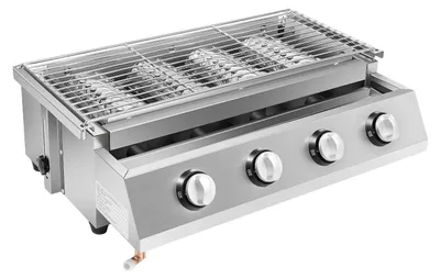 Immagine prodotto di Barbecue a gas - Barbecue da esterno - Acciaio inossidabile - Accensione elettrica - Gas liquido (GPL) - Da tavolo o indipendente - Blu