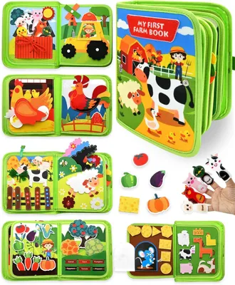 Obrázok produktu pre Busy Board, Montessori hračka 20 v 1, pre deti od 1 do 3 rokov, farma téma, pre batoľatá