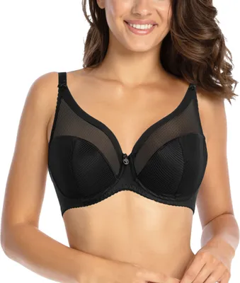 Produktbild von Gaia Dame halbgepolsterter BH Gestreift Schalen Schliefe Träger 1058 Sonia , Schwarz, 65J