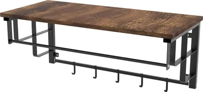 Immagine prodotto di Intirilife appendiabiti da parete con ganci rimovibili per cucina, corridoio, soggiorno - mensola appendiabiti scaffale da cucina