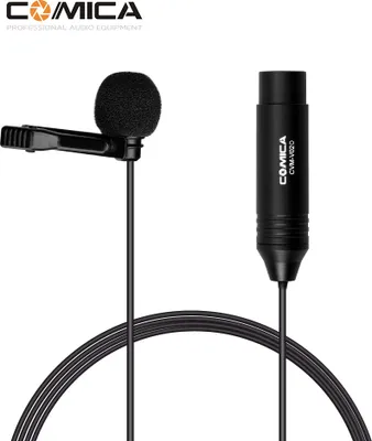 Produktbild von COMICA CVM-V02O Omnidirektionaler Lavalier-Ansteckmikrofon-Kondensatormikrofon-XLR-Stecker Unterstuetzt 48-V-Phantomspeisung, kompatibel mit Camcorder-Videoaufzeichnung