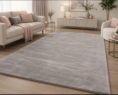 Produktbild von Waschbarer Kurzflor Teppich– Rutschfest & Weich, waschbar bis 30 °C, für Wohnzimmer, Schlafzimmer_Creme 200x290