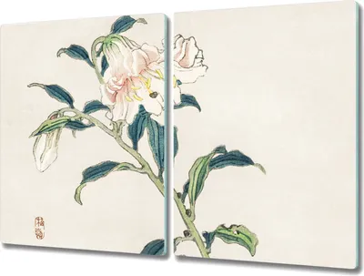 Produktbild von Coloray Hackbrett Kochplattenabdeckung Herdabdeckplatte 2x40x52 cm Schneidebrett Küchenbrett - asiatische Blumen