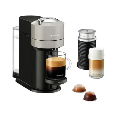 Produktbild von Krups Vertuo Next & Aeroccino XN911B, Pad-Kaffeemaschine, 1,1 l, Kaffeekapsel, 1500 W, Grau