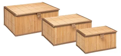 Obrázok produktu pre Sada 3 bambusových úložných košíkov s vekom