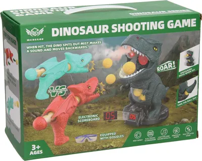 Productafbeelding van Ballenschieter met bewegend dinosaurusdoel, schietspel voor kinderen met nebeleffect