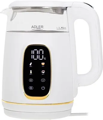 Productafbeelding van Waterkoker met temperatuurinstelling, 2200 W, waterkoker, 1,7 l met led-display en touchpaneel, 5 temperatuurprogramma's, met warmhoudfunctie, waterkoker met filter