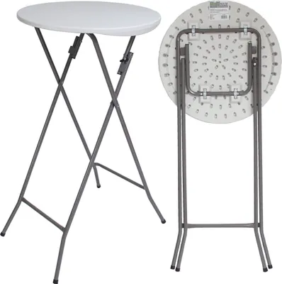 Produktbild von Stehtisch weiß Ø 60cm klappbar Partytisch Bistrotisch Klapptisch Biertisch