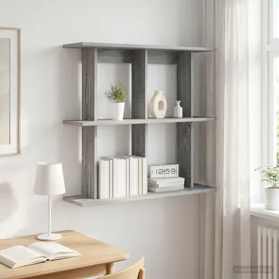 Image de Maison Exclusive - Support mural pour étagères, gris Sonoma, 80 x 20 x 75 cm