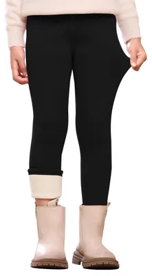 Produktbild von Thermoleggings für Mädchen, weich gefütterte, elastische Thermohose, dicke, bequeme und warme Winterleggings für Kinder