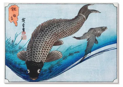 Zdjęcie produktu dla PLAKAT – 84 x 59 cm (A1) – Utagawa Hiroshige – Karpie i krąpie (1830) autorstwa Utagawy Hiroshige – dekoracja ścienna do salonu, sypialni i przedpokoju, nowoczesny plakat, bez ramy