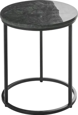 Zdjęcie produktu dla BELIANI Stolik pomocniczy ciemnozielony płyta marmurowa metalowa podstawa stolik pomocniczy naturalny wygląd nowoczesny design do salonu