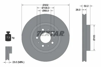 Produktbild von 2 Textar Bremsscheiben vorne für Volvo 850 C70 S70 V70
