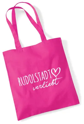 Produktbild von Huuraa Jutebeutel Rudolstadt verliebt 10 Liter Fuchsia Baumwolle Tasche Geschenkidee