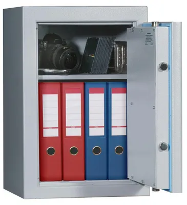 Produktbild von ISS Sicherheitsschrank Karlsruhe V Sicherheitsstufe 1 nach EN 1143-1 mit Feuerschutz lichtgrau 70,5 x 52,7 x 152,5 cm