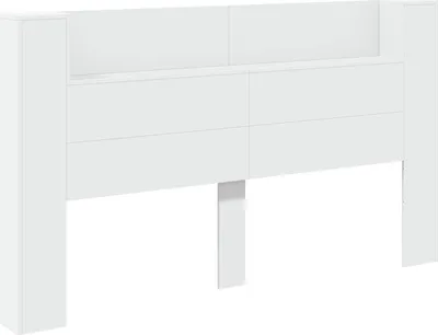 Zdjęcie produktu dla vidaXL Szafka z zagłówkiem i oświetleniem LED, biała, 180 x 16,5 x 103,5 cm