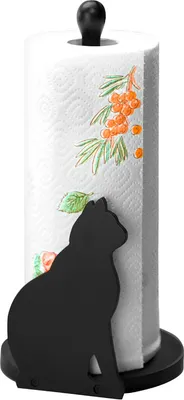Produktbild von Küchenrollenhalter Katze schwarz, Höhe 30 cm