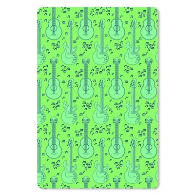 Produktbild von MuchoWow® Mauspad Mousepad Gitarre - Muster - Grün 18x27 cm - Mousepads - Maus Mat - Pad - Mausunterlage