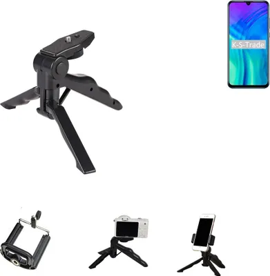 Produktbild von K-S-Trade Stativ Tisch-Ständer Dreibein Handy-Stativ Ständer kompatibel mit Huawei Honor 20 Mini-Stativ Smartphone Tripod Handy-Stativ aus Plastik