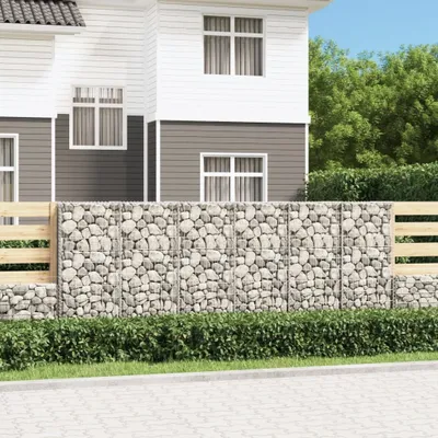 Produktbild von "im Angebot" Gabionenwand mit Abdeckung Verzinkter Stahl 300×50×100 cm - Metallzäune CC592