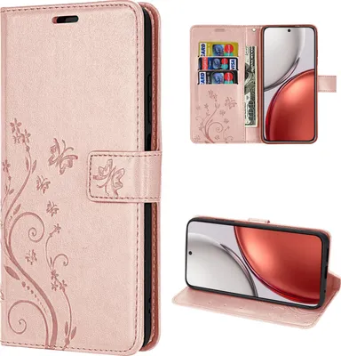 Produktbild von Hülle für Honor Magic 8 Lite Handyhülle Schutzhülle Wallet Case Klapphülle Etui Rosegold