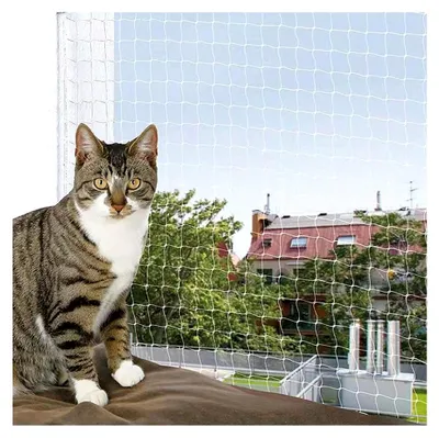 Produktbild von Katzennetz für Balkon 10×3 m, transparent, zuschneidbar, UV-beständig, wetterfest, reißfest, katzensichere Netze für Fenster, Terrassen, Balkone und Türen
