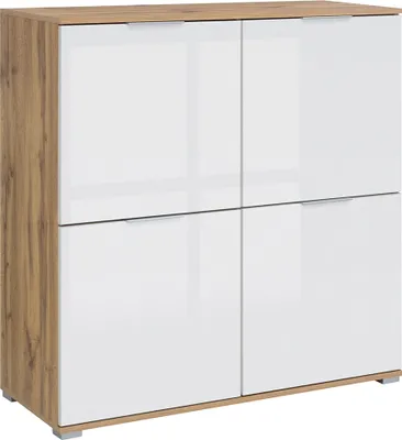 Produktbild von Buffet Selma mit 4 Türen, Weiß und Holzoptik, 104cm