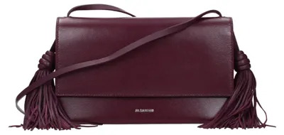 Image de Jil Sander Tassel bandoulière cuir rouge, glands latéraux