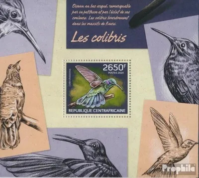 Produktbild von Briefmarken Zentralafrikanische Republik 2014 Mi Block 1140 (kompl. Ausgabe) postfrisch Kolibri