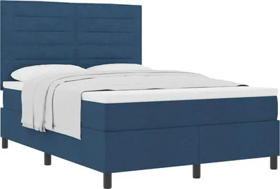 Produktbild von Boxspringbett mit Matratze mit Kopfteil Blau 140 x 190 cm Stoff