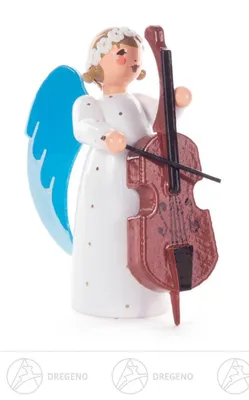 Produktbild von Engel mit Bass, stehend  Höhe ca 7 cm NEU