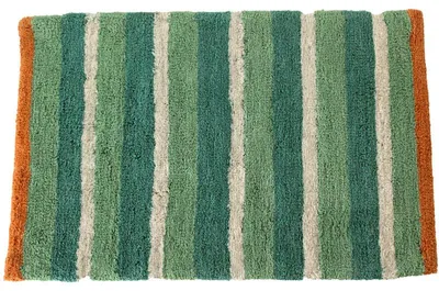 Image de Tapis de bain rayé - Coton - Multicolore - 50 x 80 cm