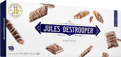 Image de Biscuits à la cannelle Jules Destrooper Virtuoso au chocolat au lait, 100 g