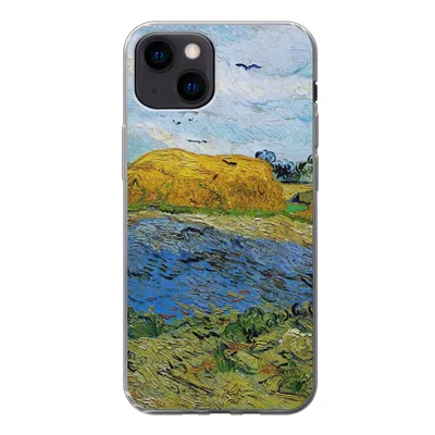 Produktbild von MuchoWow® Handyhülle Schutzhülle Hülle für iPhone 13 mini Heuballen unter einem regnerischen Himmel - Vincent van Gogh Silikon Softcase Handy Hülle - Softcase