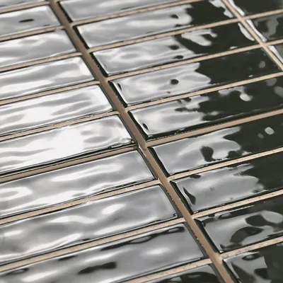 Produktbild von Fliese Manhattan Dunkelgrün 20x20 VORGESCHNEIDET (2,5x10) Grün Glänzend | 20x20 VORGESCHNITTEN (2,5x10) | 1 m²/s
