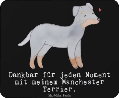 Produktbild von Mr. & Mrs. Panda Mousepad Manchester Terrier Moment - Schwarz - Geschenk, laptop, mauspad, Mouse Pad, mousematte