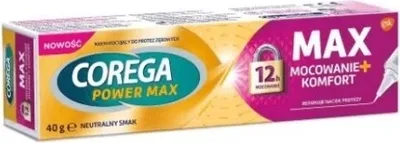 Zdjęcie produktu dla Corega Power Max Mocowanie + Komfort, Krem do protez, 40g