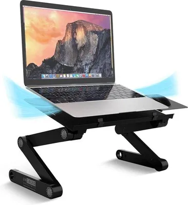 Produktbild von Famanu Laptopständer Höhenverstellbar 51-457 cm für Bett und Sofa mit Mauspad Schwarz
