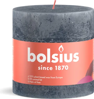 Immagine prodotto di Bolsius Stub candela blu ardesia - Ø100 mm - altezza 10 cm - blu - 62 ore di combustione