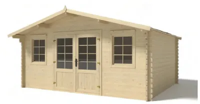 Image de Abri de jardin en bois - 19.2m2 - 4.8x4m - Ep. 40mm - Couleur: naturel - DOM370 - ALTANKA