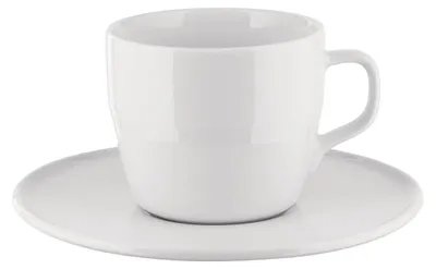 Teekop-Set mit Untertasse, Porzellan, weiß, 16 cm, 2-teilig