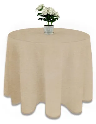Runder Chenille-Tischläufer, Beige, 100 cm