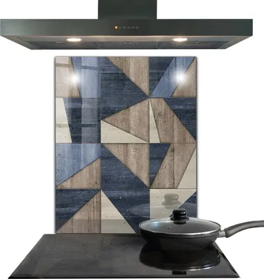 Produktbild von Spritzschutz aus Glas Küchenrückwand - Wandschutz für Herd und Spüle - 60x80 cm - Geometrische Abstraktion