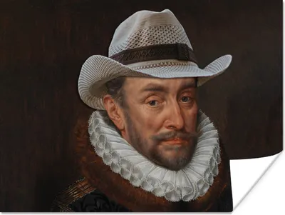 Produktbild von MuchoWow® Poster Wilhelm von Oranien - Adriaen Thomasz - Cowboy 160x120 cm - Foto Plakat
