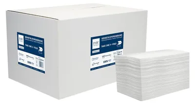 Obrázek produktu pro Servítky PAW, V-falz, 16 x 21 cm, 8000 kusů - bílé