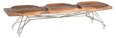 Immagine prodotto di Elegante panca in legno marrone dal design intramontabile per il soggiorno
