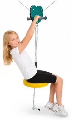 Produktbild von Seilrutsche Kinder-Set 25m, bis 70kg, grün-gelb