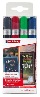 Image de edding Marqueurs craie 4-4095-4999 2-3mm assortis 4 pcs/paquet