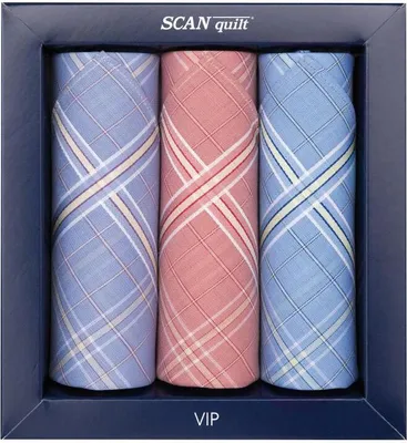 Obrázek produktu pro SCANquilt dámské kapesníky VIP 3 ks barevná 100% bavlna 28 x 28 cm