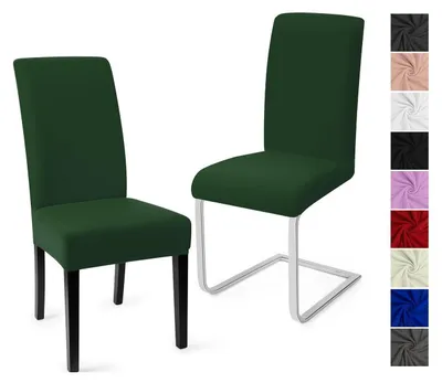 Productafbeelding van Stoelhoes set van 2, groen, stretch, wasbaar, geschikt voor eetkamer, hotel, bruiloft